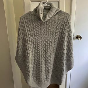 Grey Cable knit Poncho